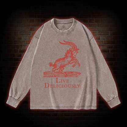 Live Deliciously Washed Long-Sleeve T-shirt