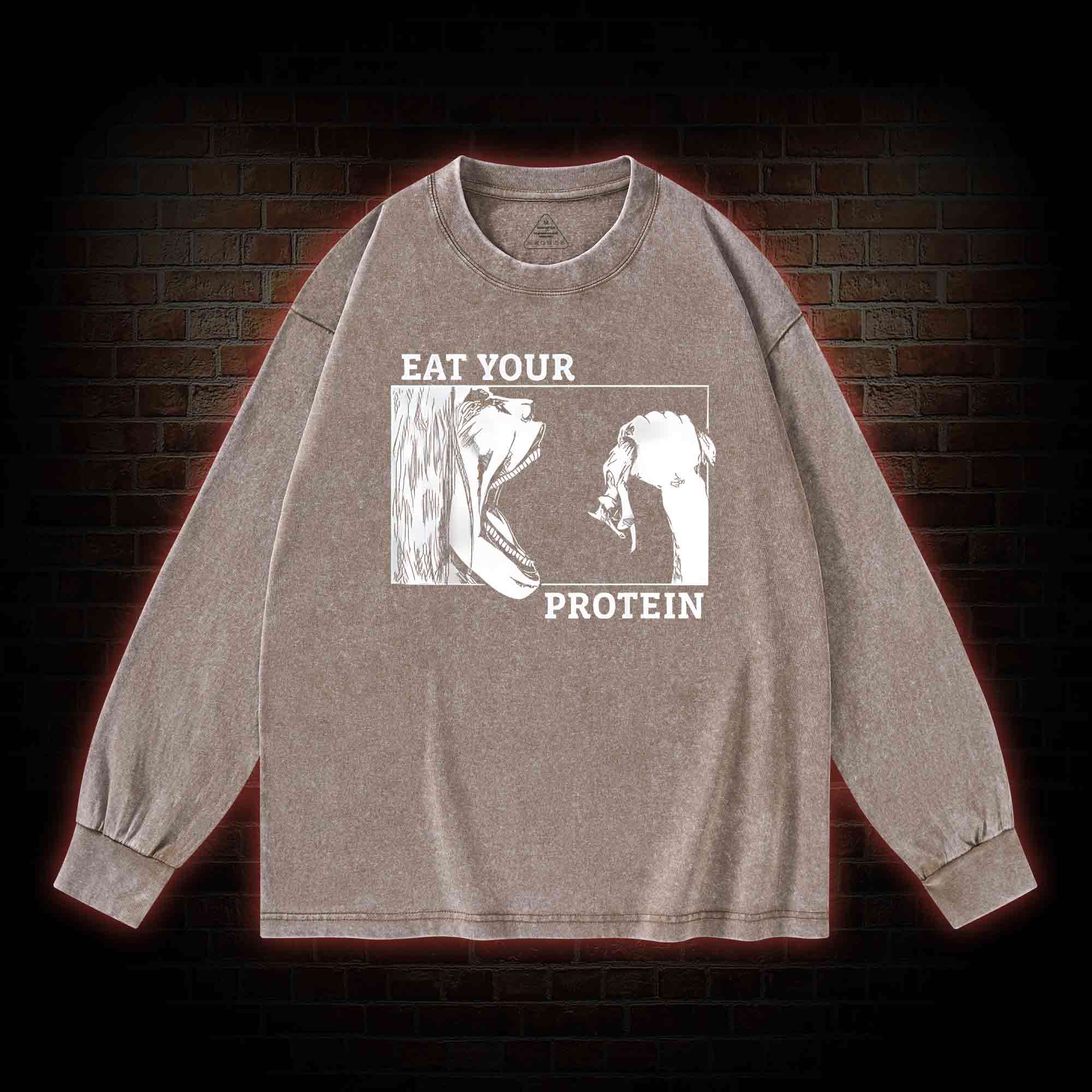 Eat Your Protein Washed Long-Sleeve T-shirt
