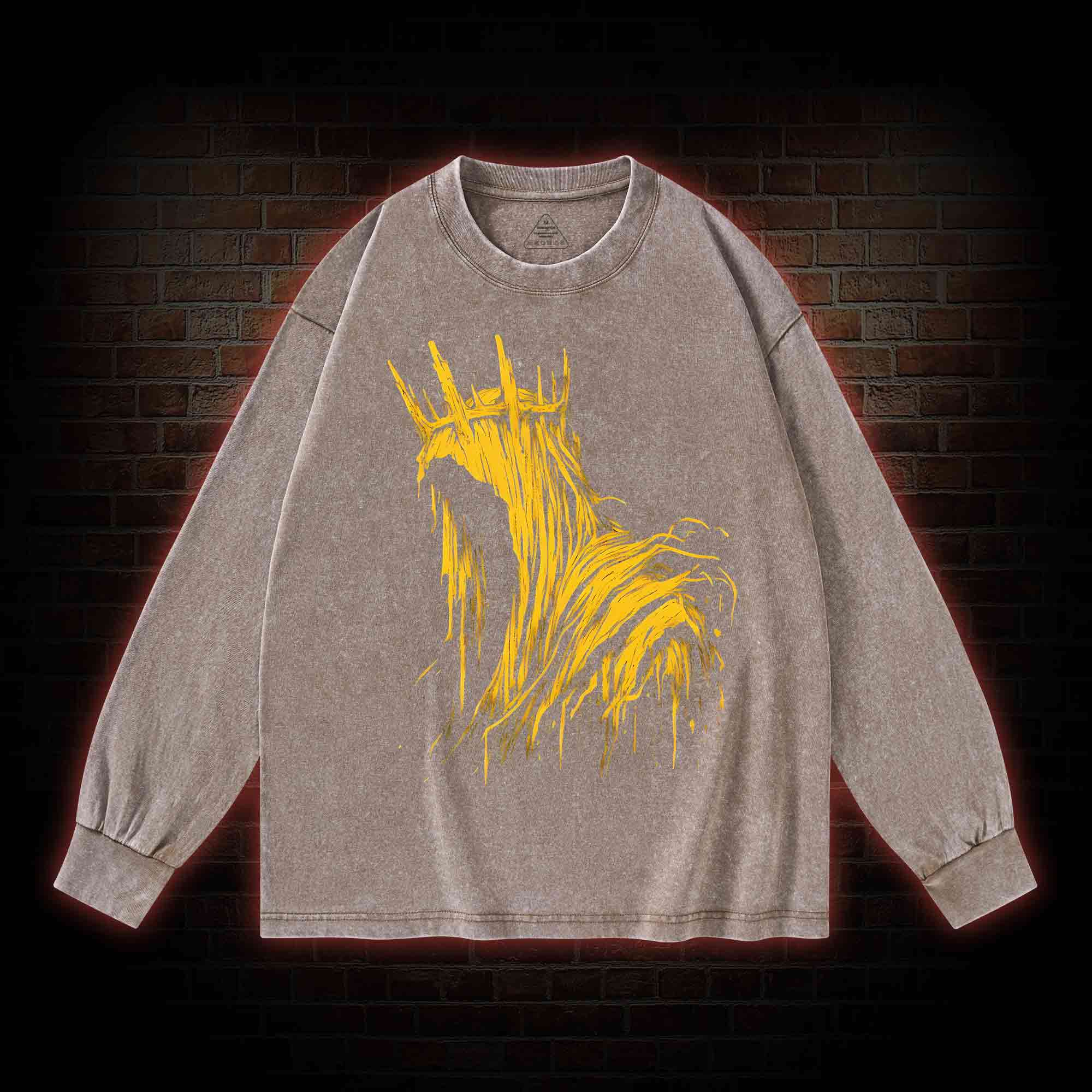 The King in Yellow Cthulhu Washed Long-Sleeve T-shirt