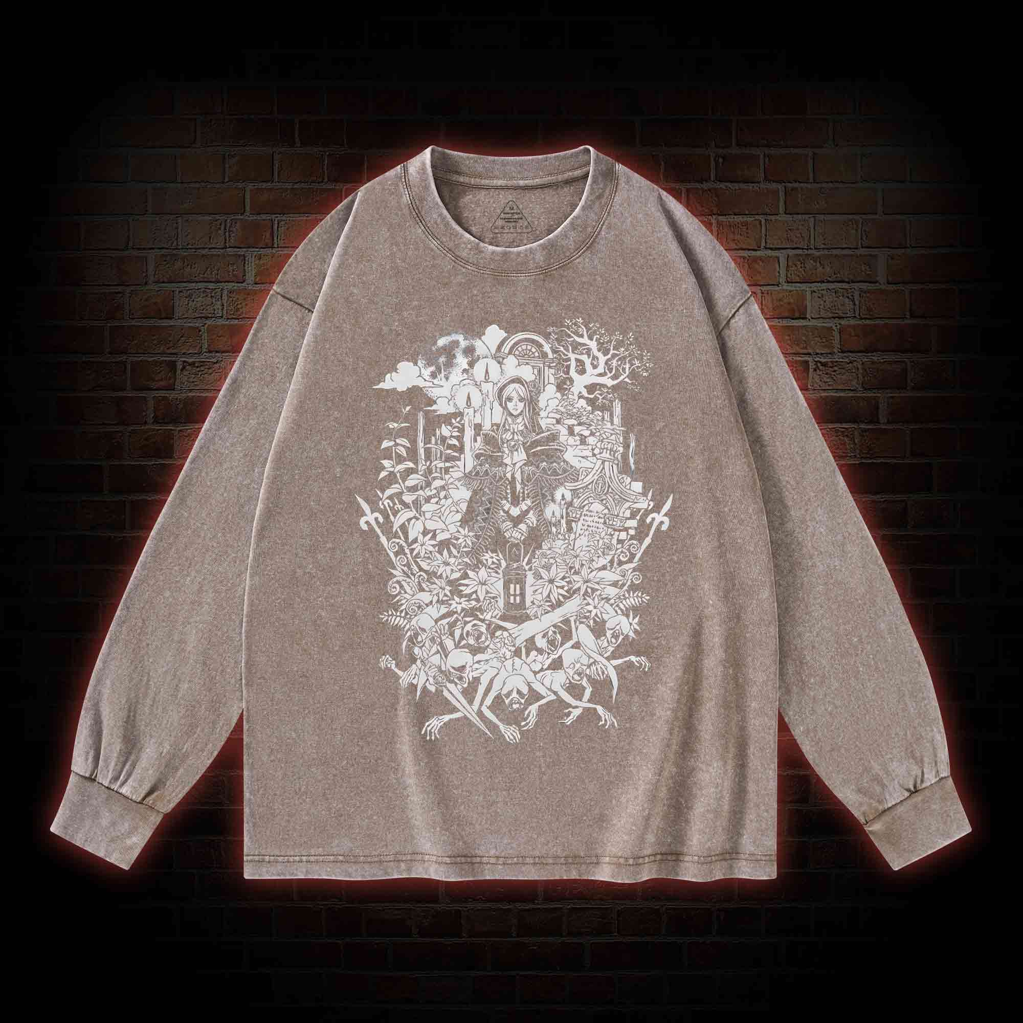 Hello Good Hunter Washed Long-Sleeve T-shirt