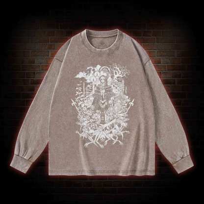 Hello Good Hunter Washed Long-Sleeve T-shirt