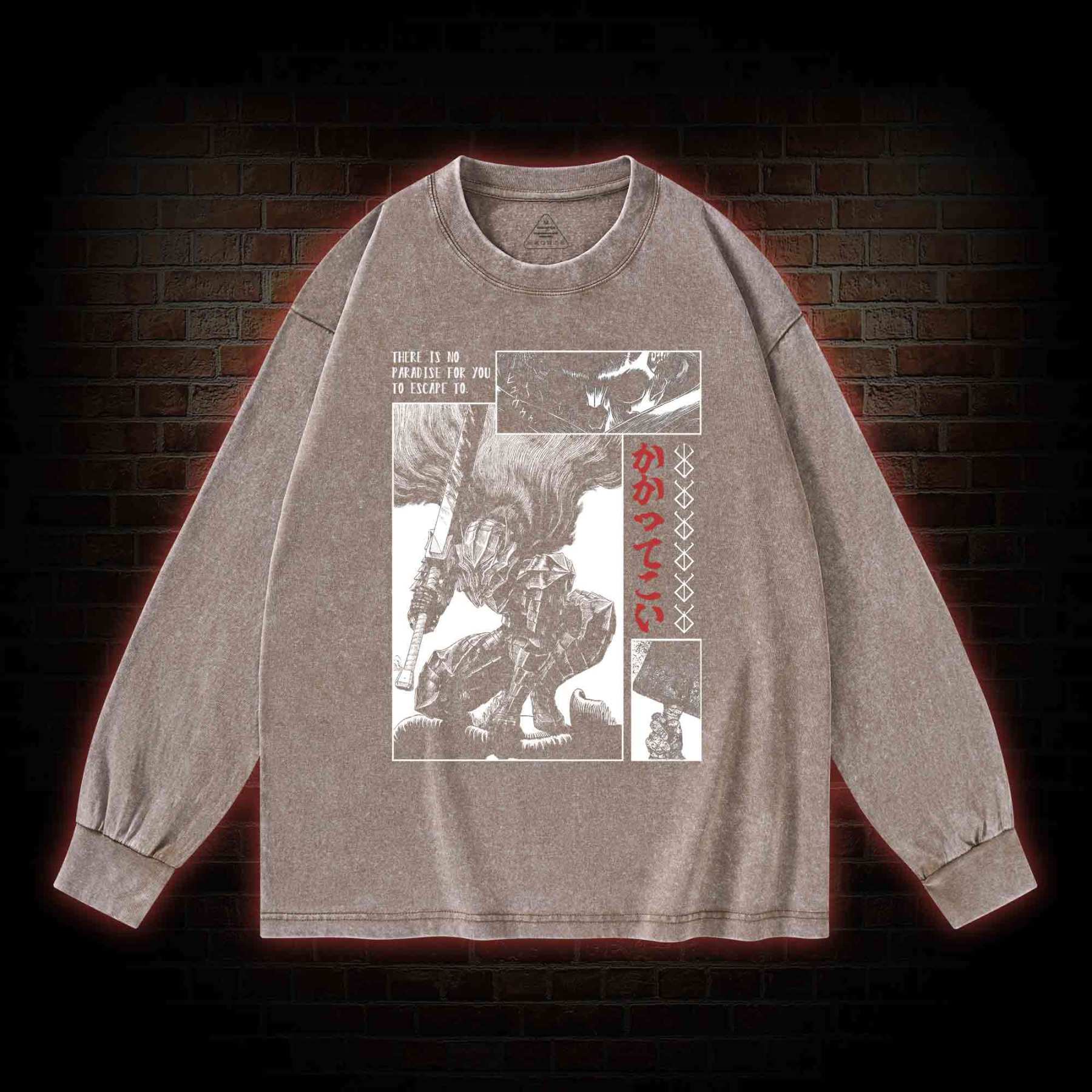 Berserk Guts Washed Long-Sleeve T-shirt