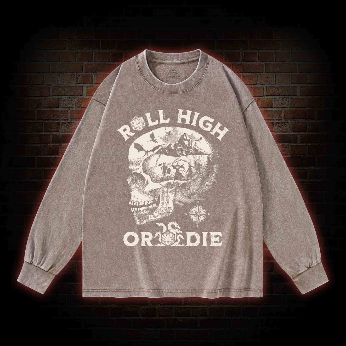Roll High Or Die Washed Long-Sleeve T-shirt