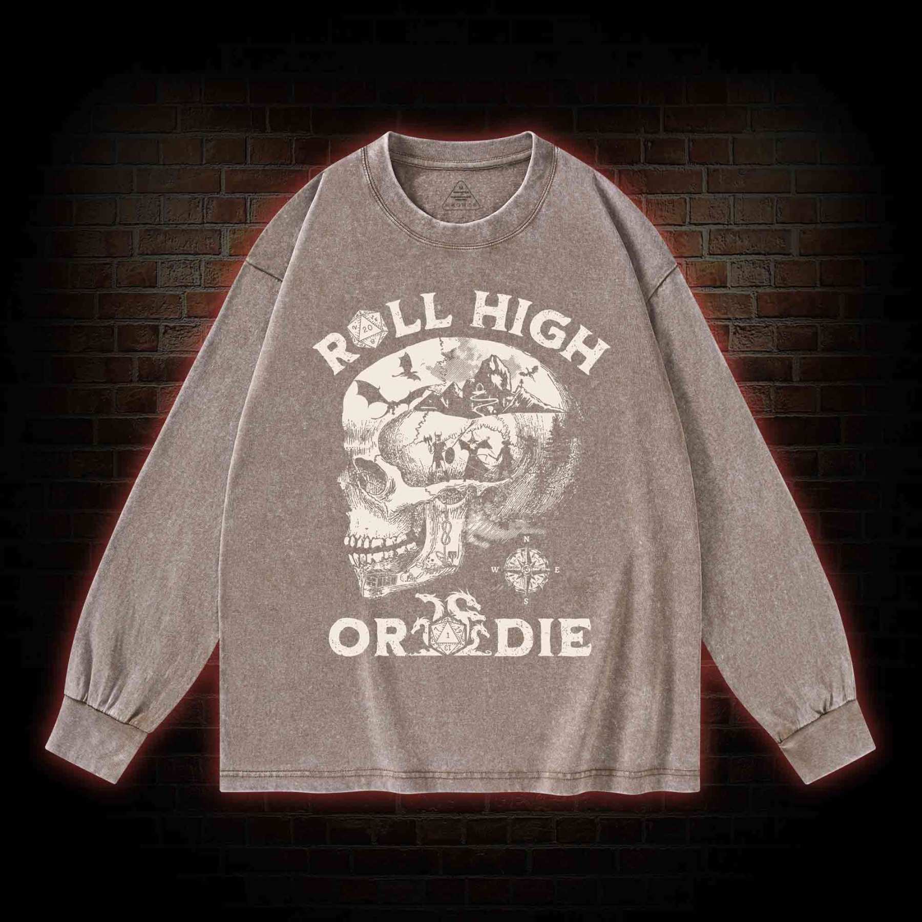 Roll High Or Die Washed Long-Sleeve T-shirt