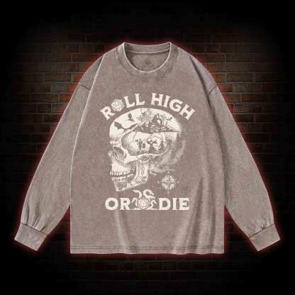 Roll High Or Die Washed Long-Sleeve T-shirt