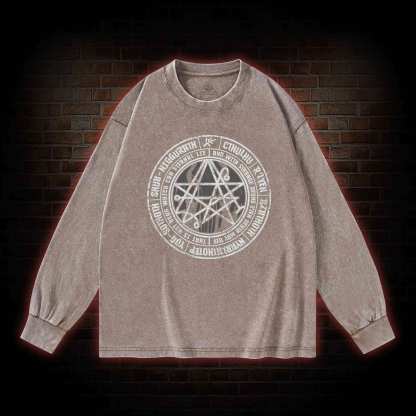 Cthulhu Gateway Sigil Washed Long-Sleeve T-shirt