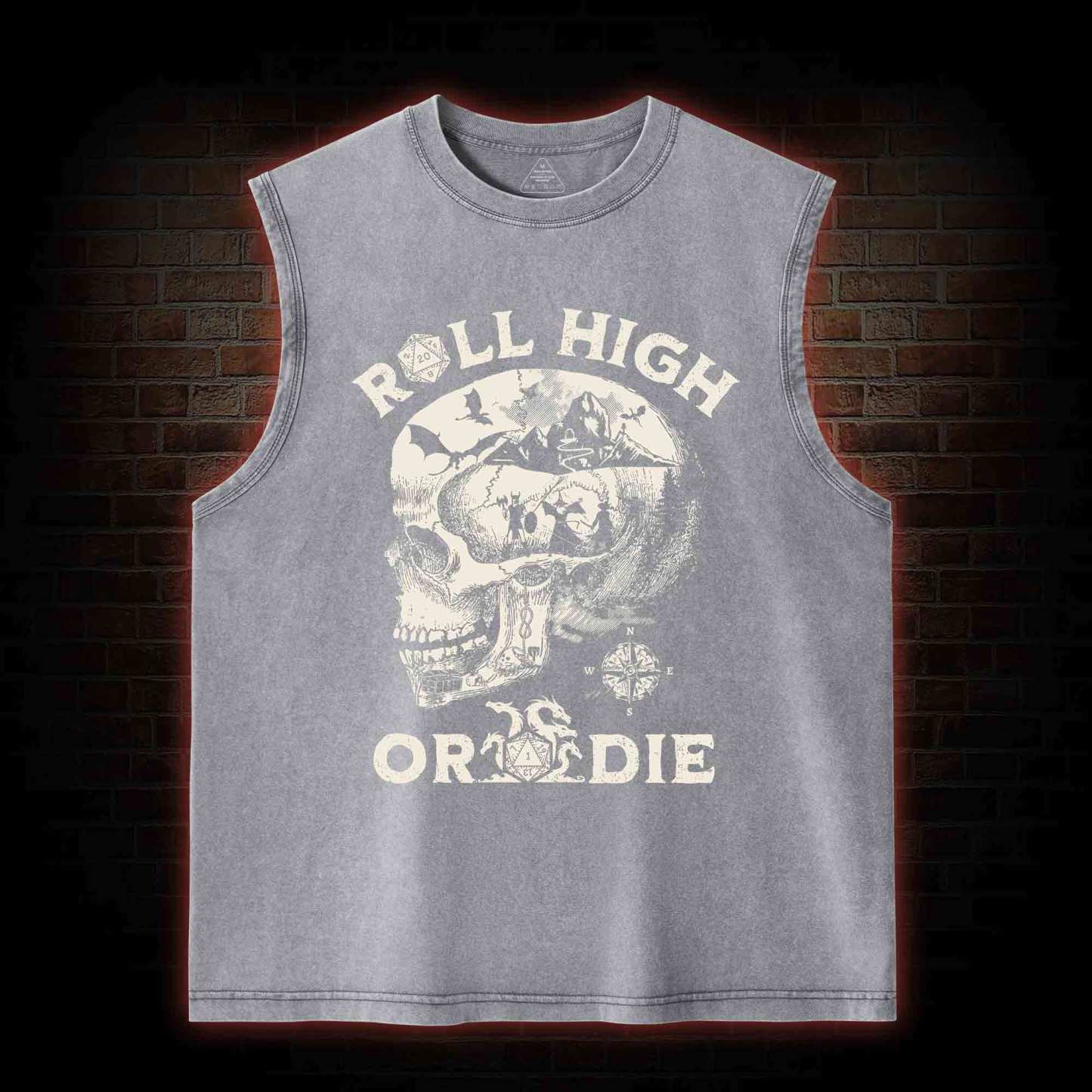 Roll High Or Die Washed Tank Top
