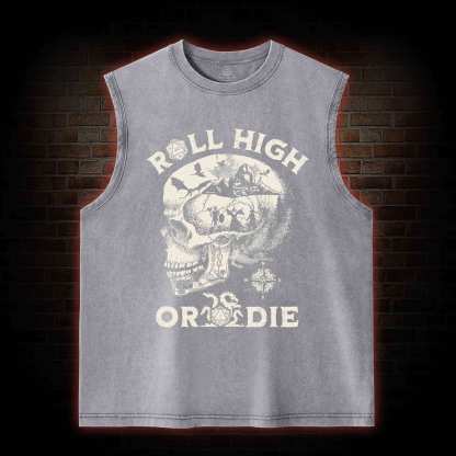 Roll High Or Die Washed Tank Top