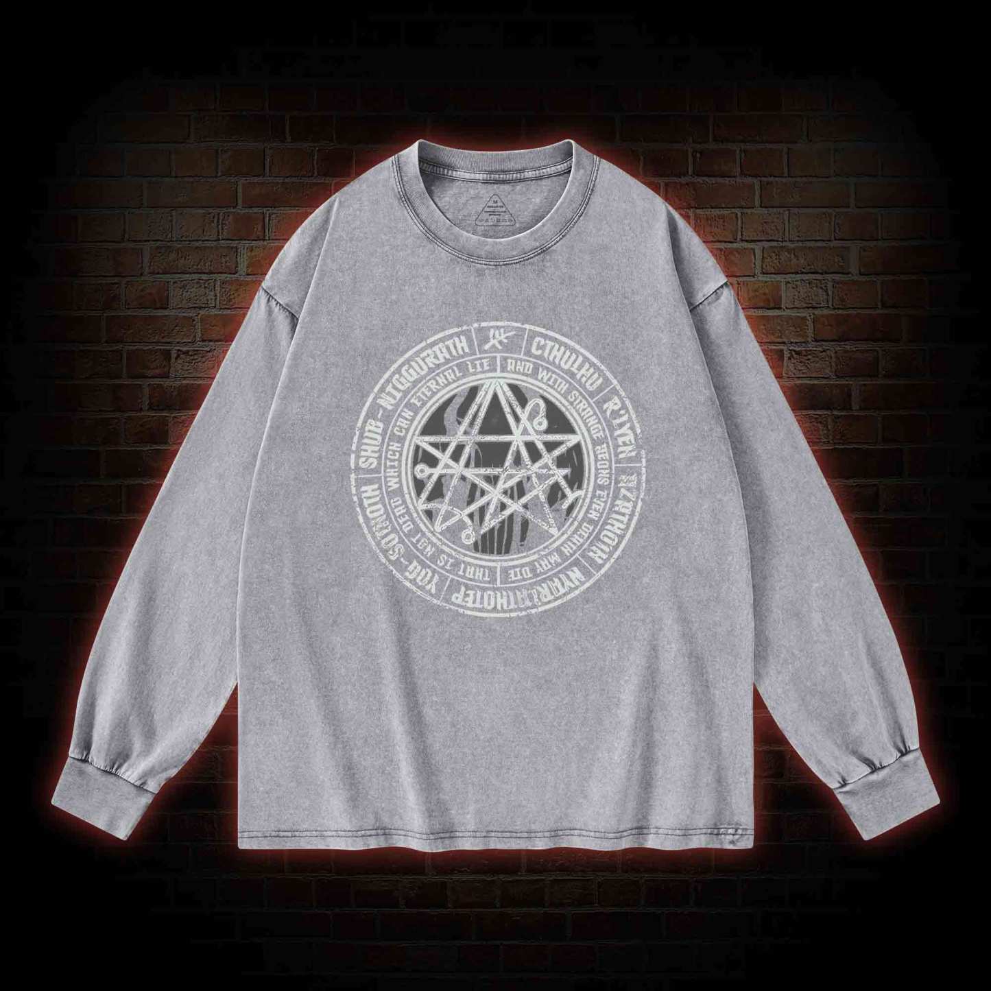 Cthulhu Gateway Sigil Washed Long-Sleeve T-shirt