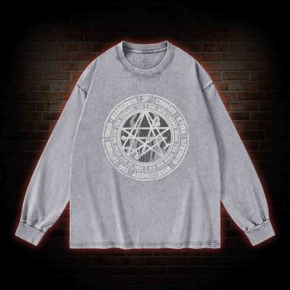 Cthulhu Gateway Sigil Washed Long-Sleeve T-shirt