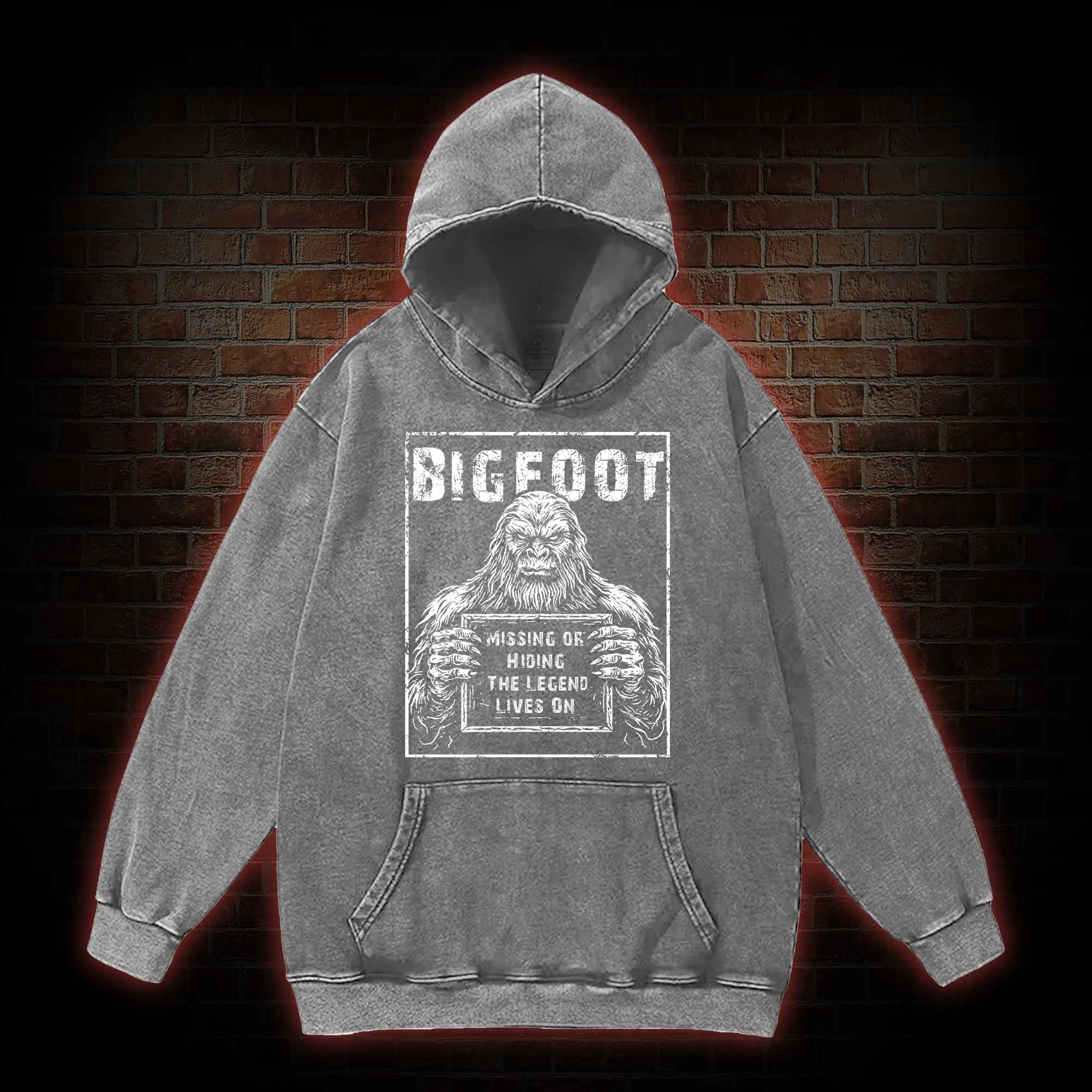 Bigfoot the Legend Lives on Washed Hoodie