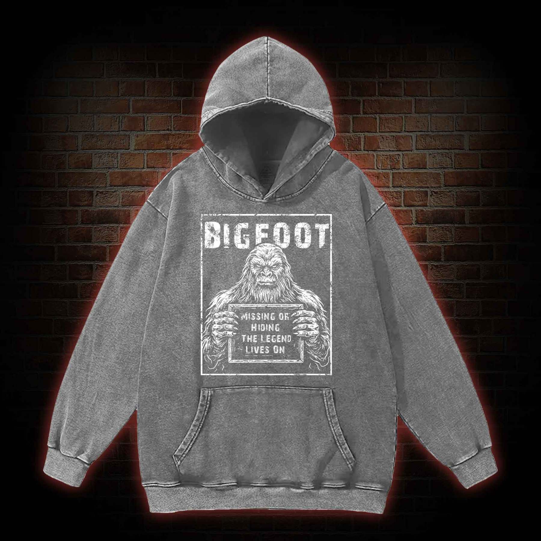 Bigfoot the Legend Lives on Washed Hoodie