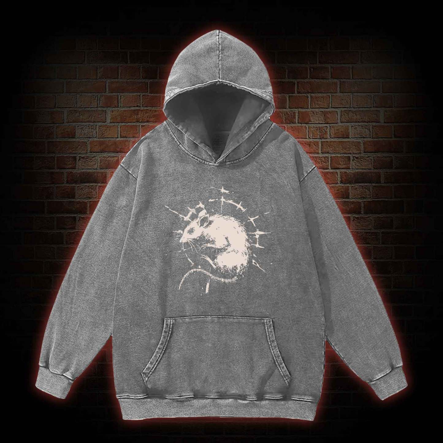 Punk Rat Washed Hoodie