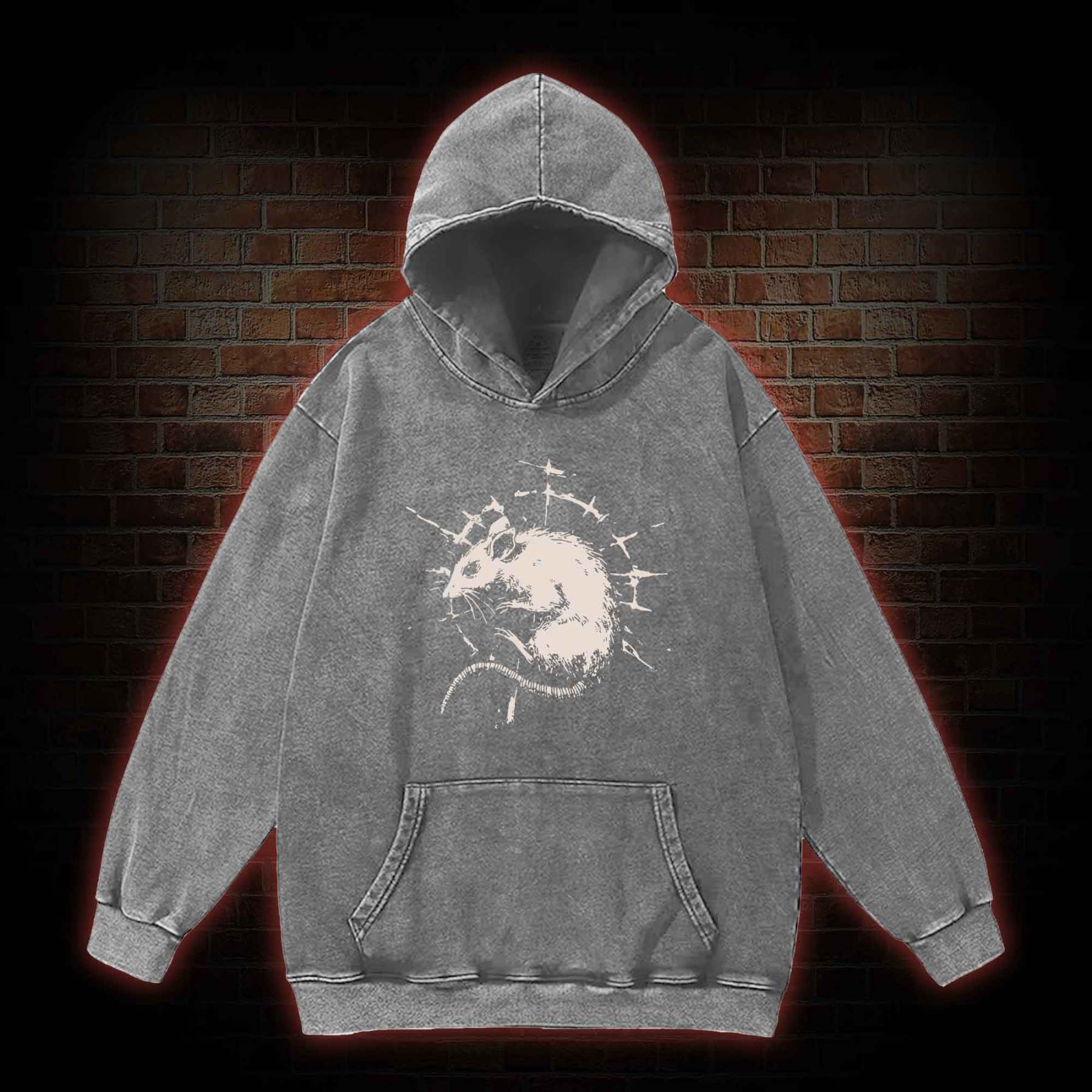 Punk Rat Washed Hoodie