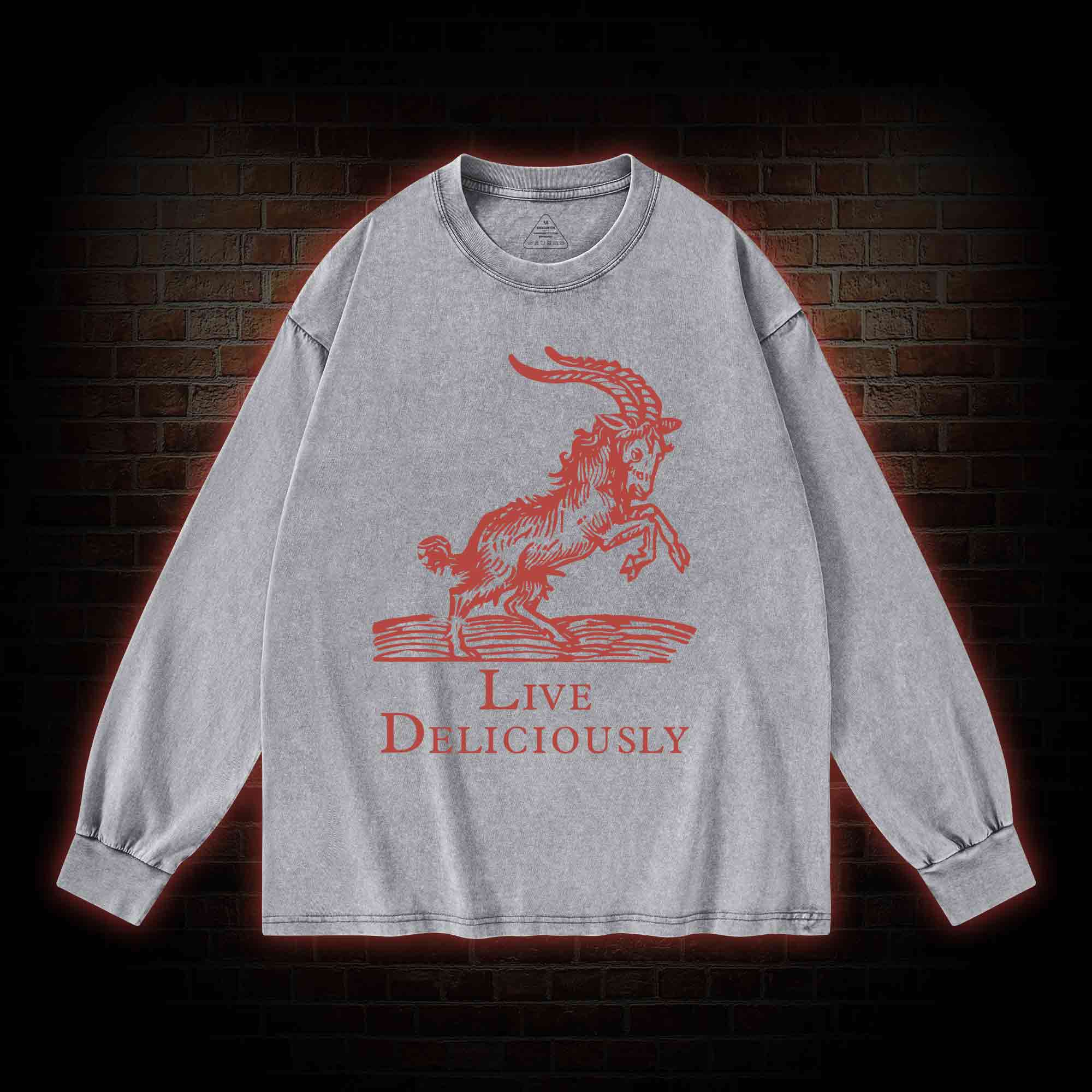 Live Deliciously Washed Long-Sleeve T-shirt