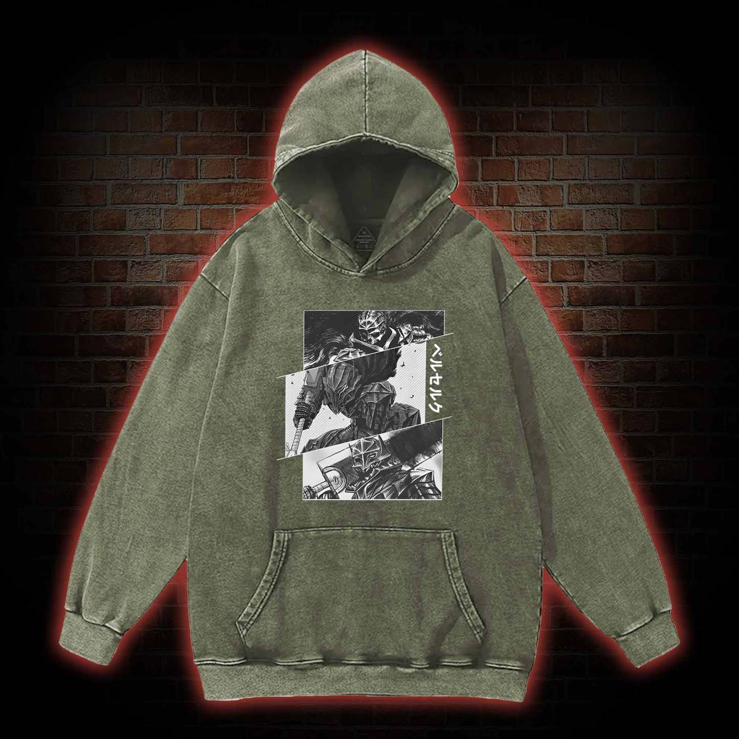 Black Swordsman Washed Hoodie