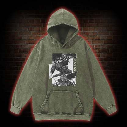 Black Swordsman Washed Hoodie