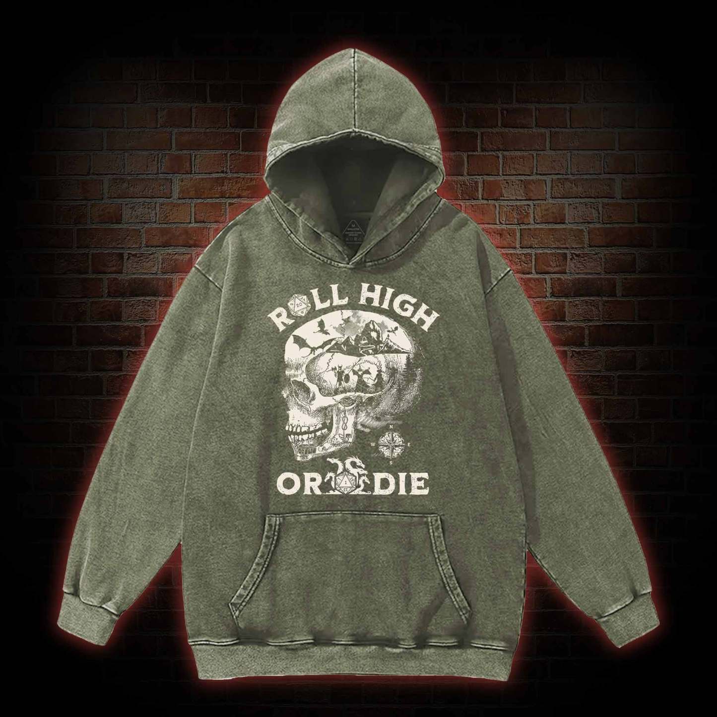 Roll High Or Die Washed Hoodie