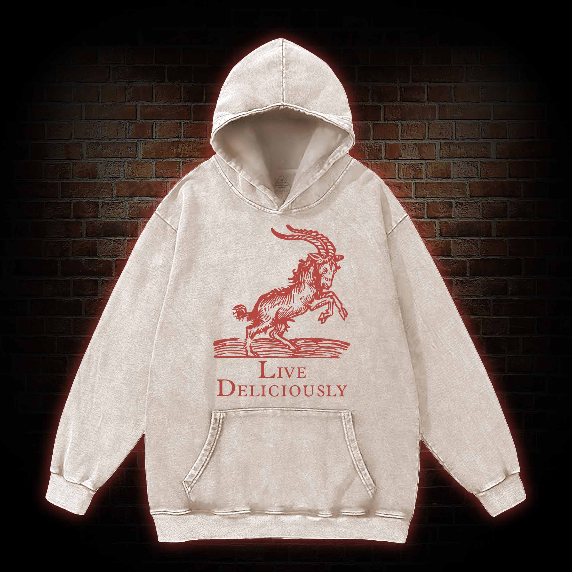  Live Deliciously Washed Hoodie