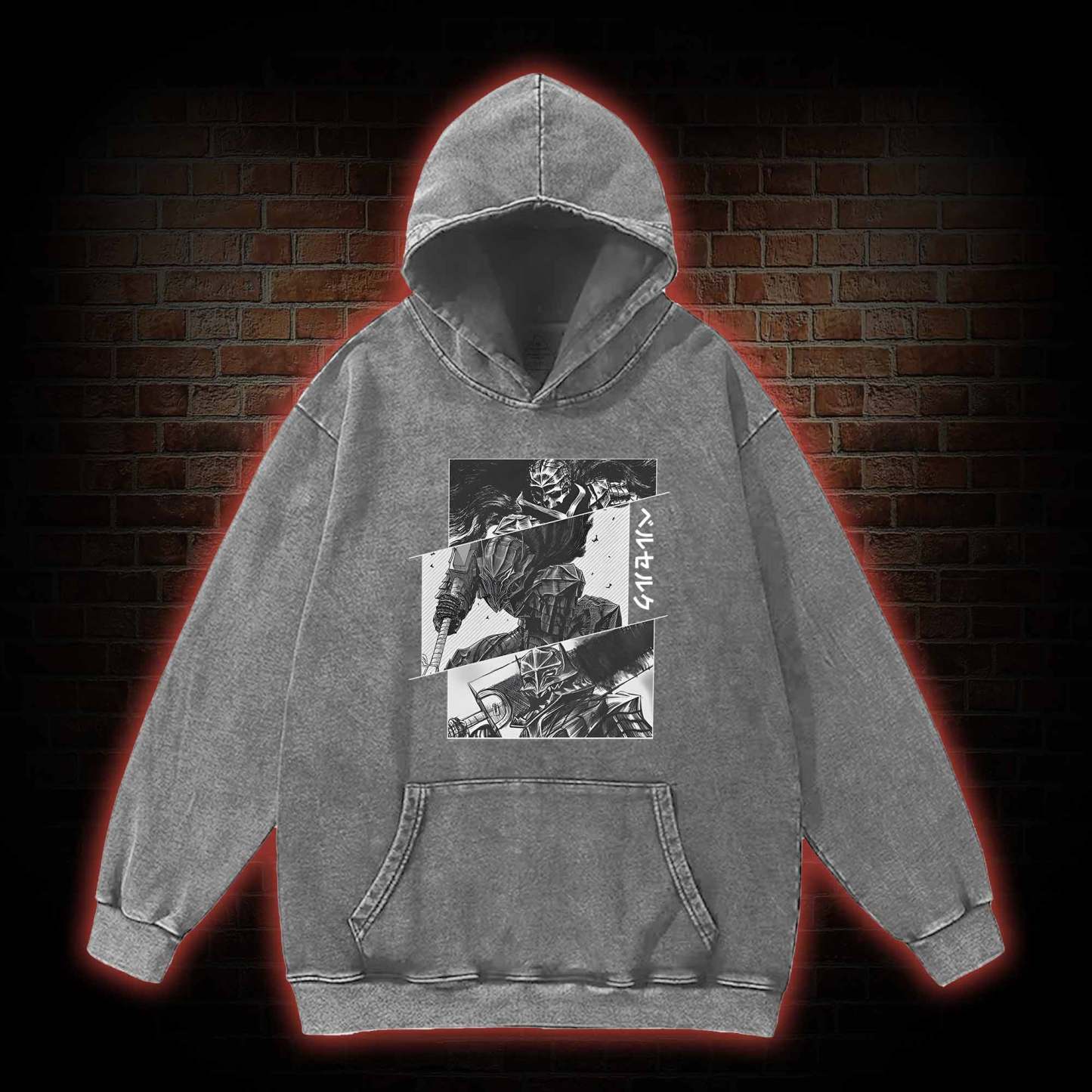 Black Swordsman Washed Hoodie