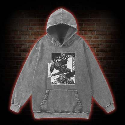 Black Swordsman Washed Hoodie