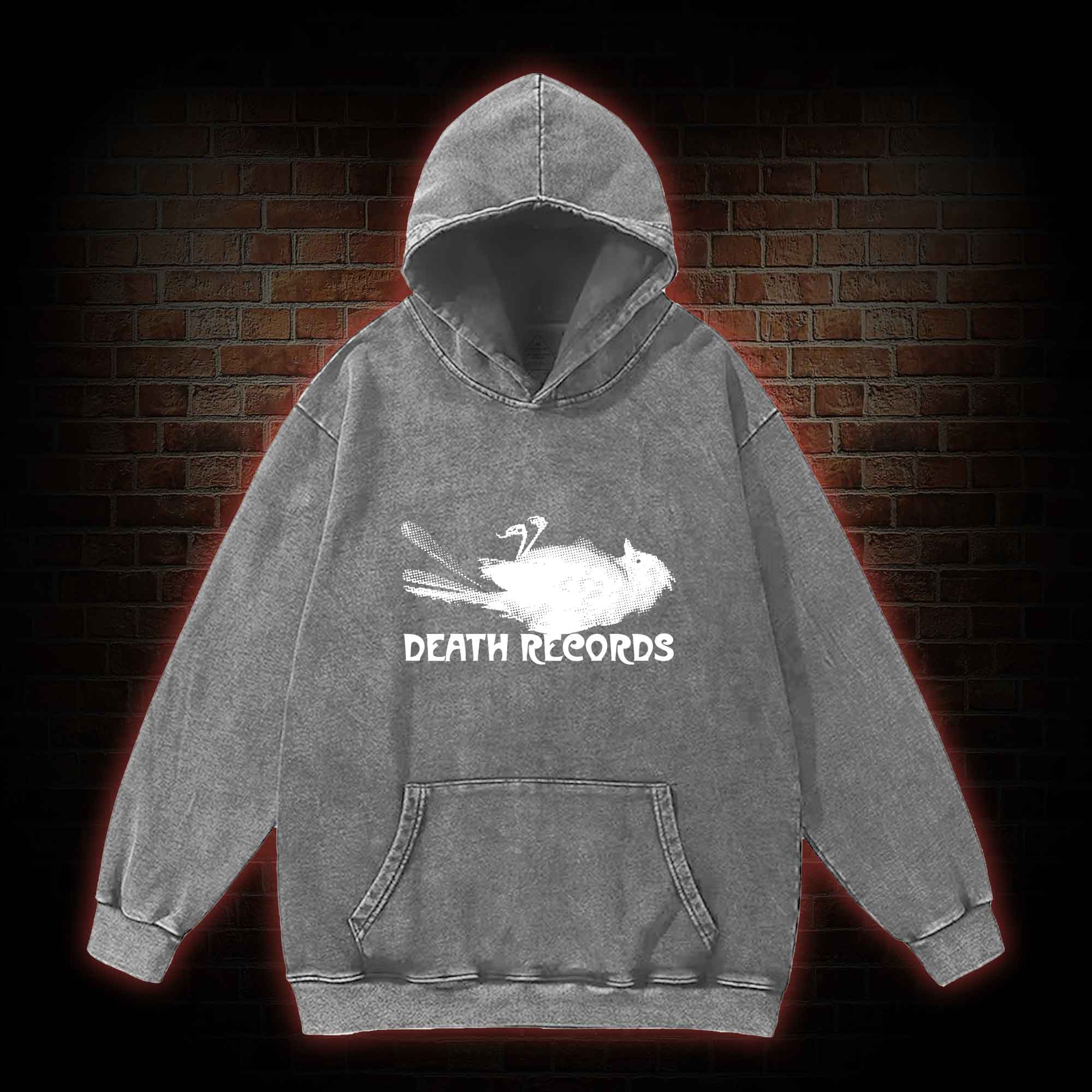 Death Records Washed Hoodie