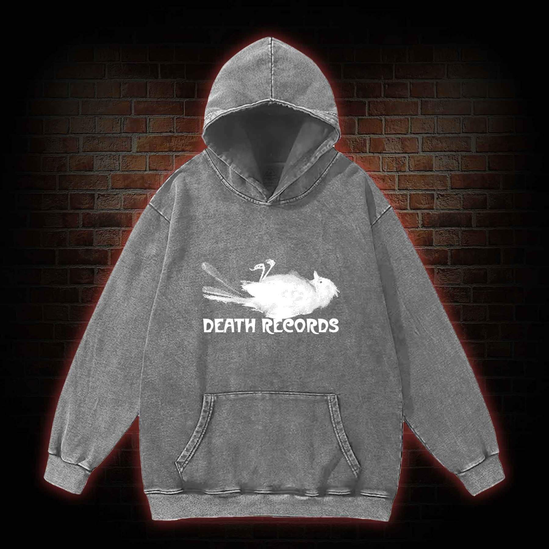 Death Records Washed Hoodie
