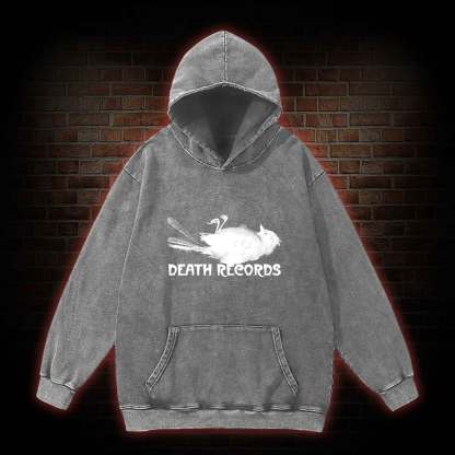 Death Records Washed Hoodie