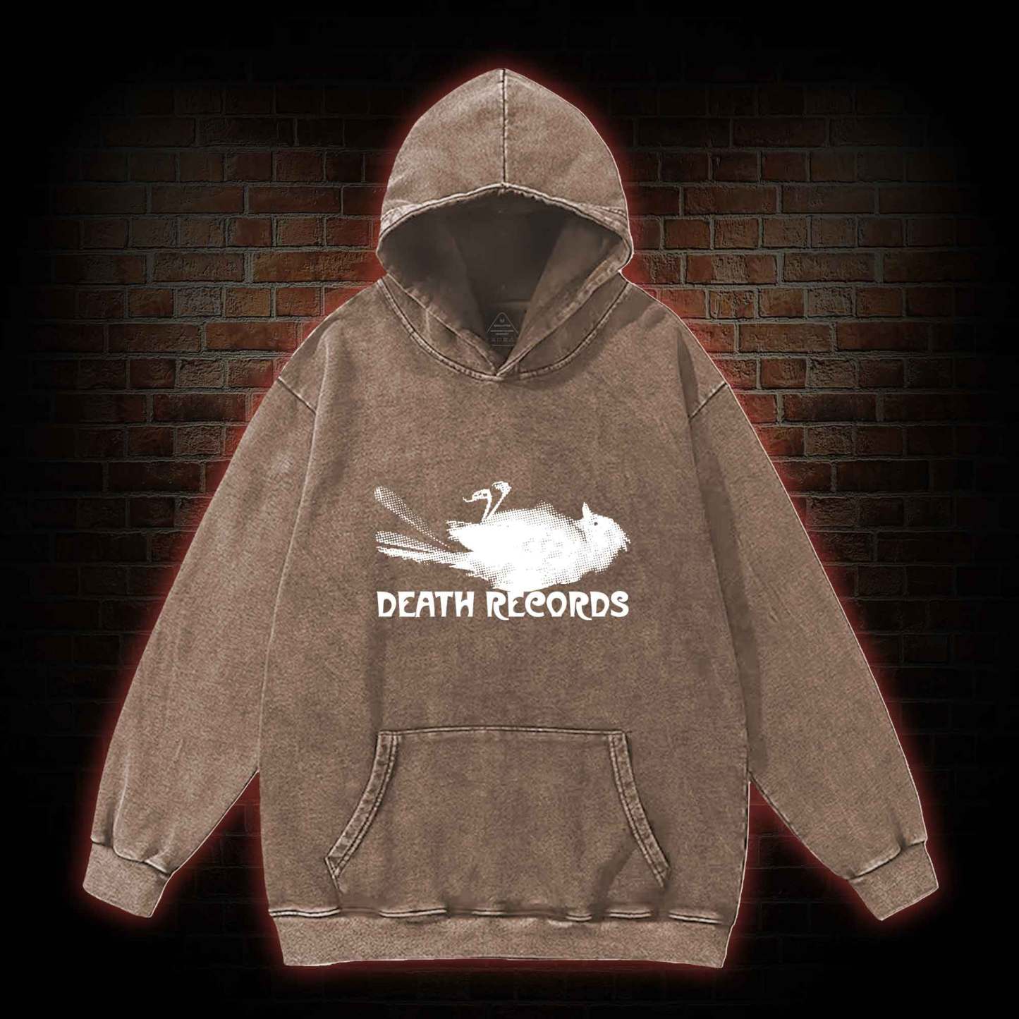 Death Records Washed Hoodie