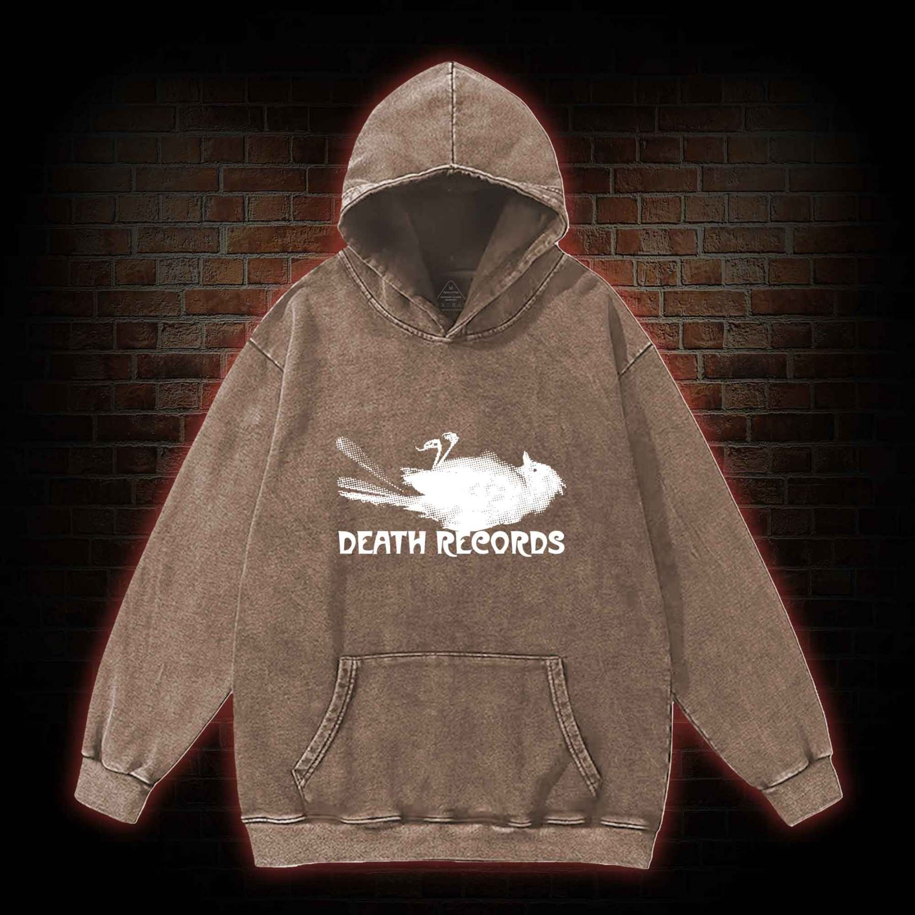 Death Records Washed Hoodie