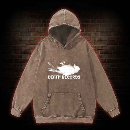 Death Records Washed Hoodie