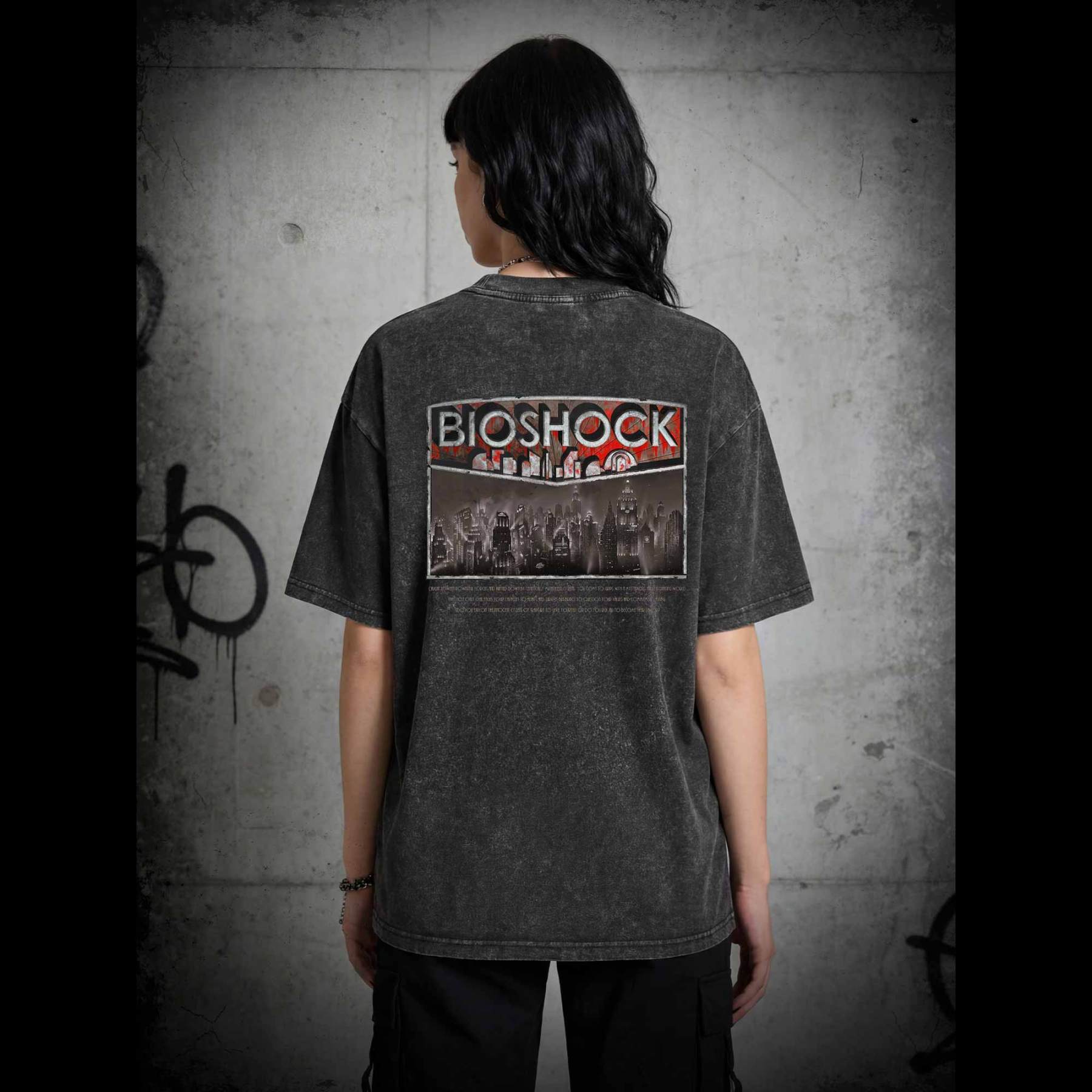 Would You Kindly Back Print Washed T-shirt