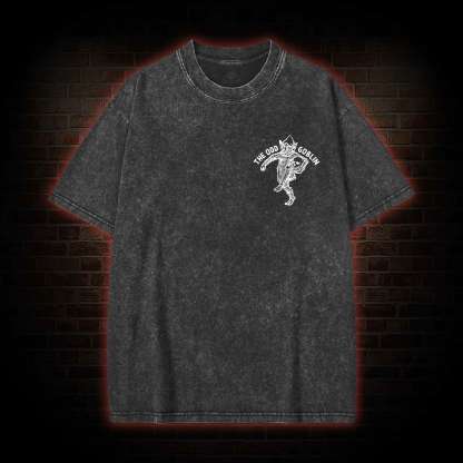 The Odd Goblin Bcak Print Washed T-shirt