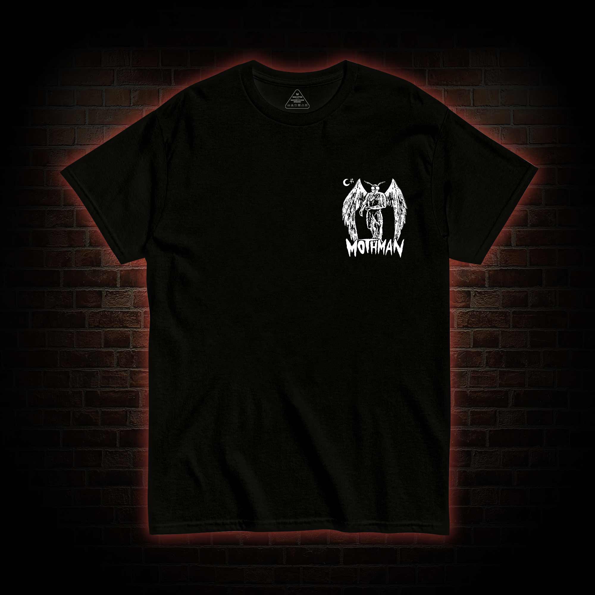 Mothman Bcak Print T-shirt 