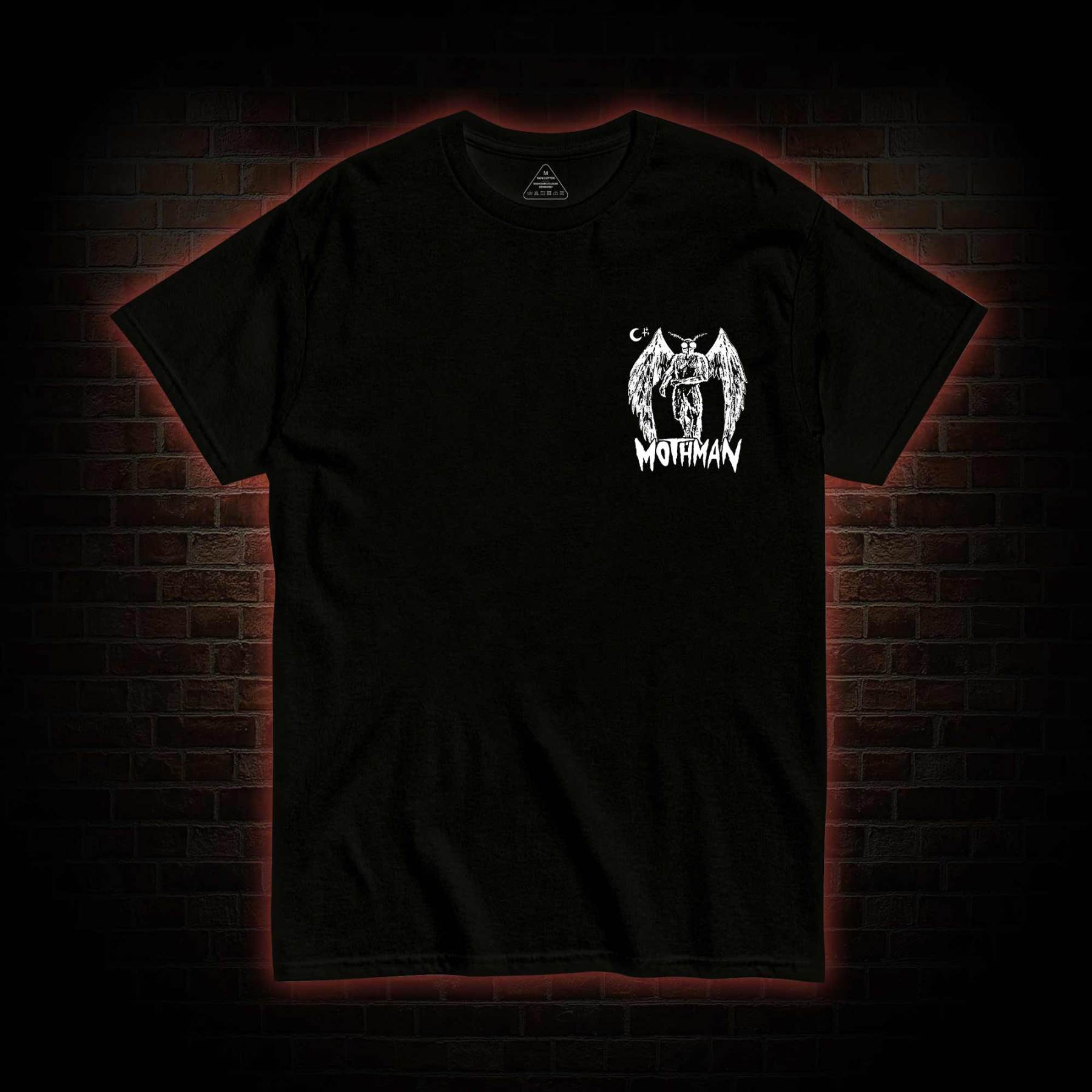 Mothman Bcak Print T-shirt 
