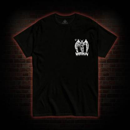 Mothman Bcak Print T-shirt 