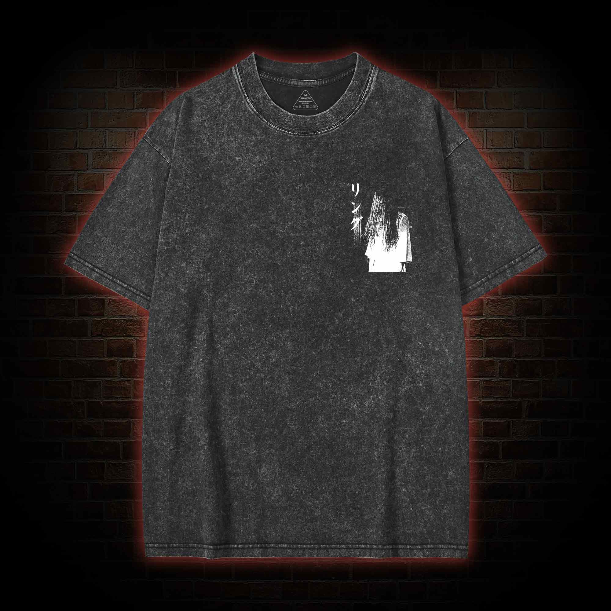 Vintage Ghost Back Print Washed T-shirt