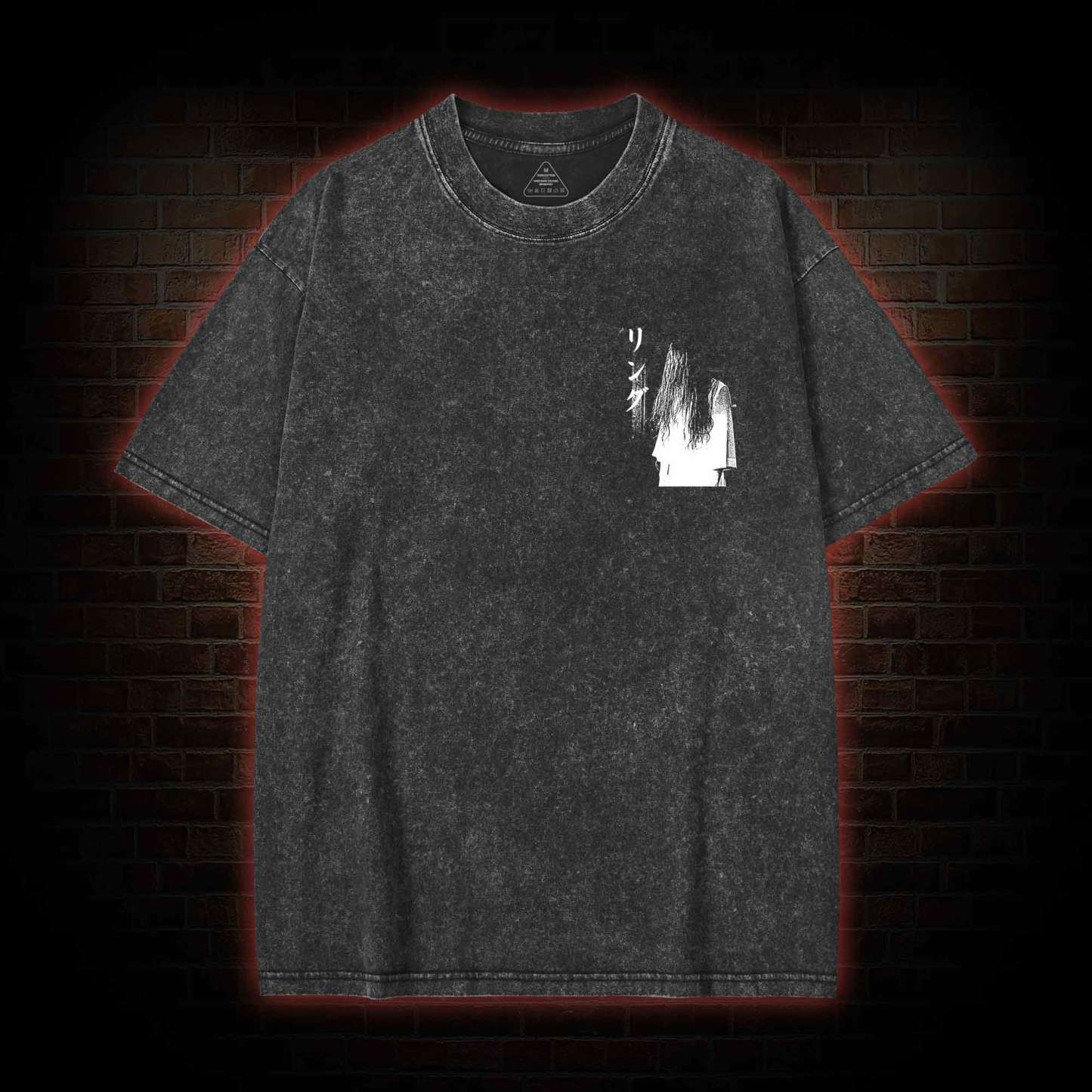 Vintage Ghost Back Print Washed T-shirt