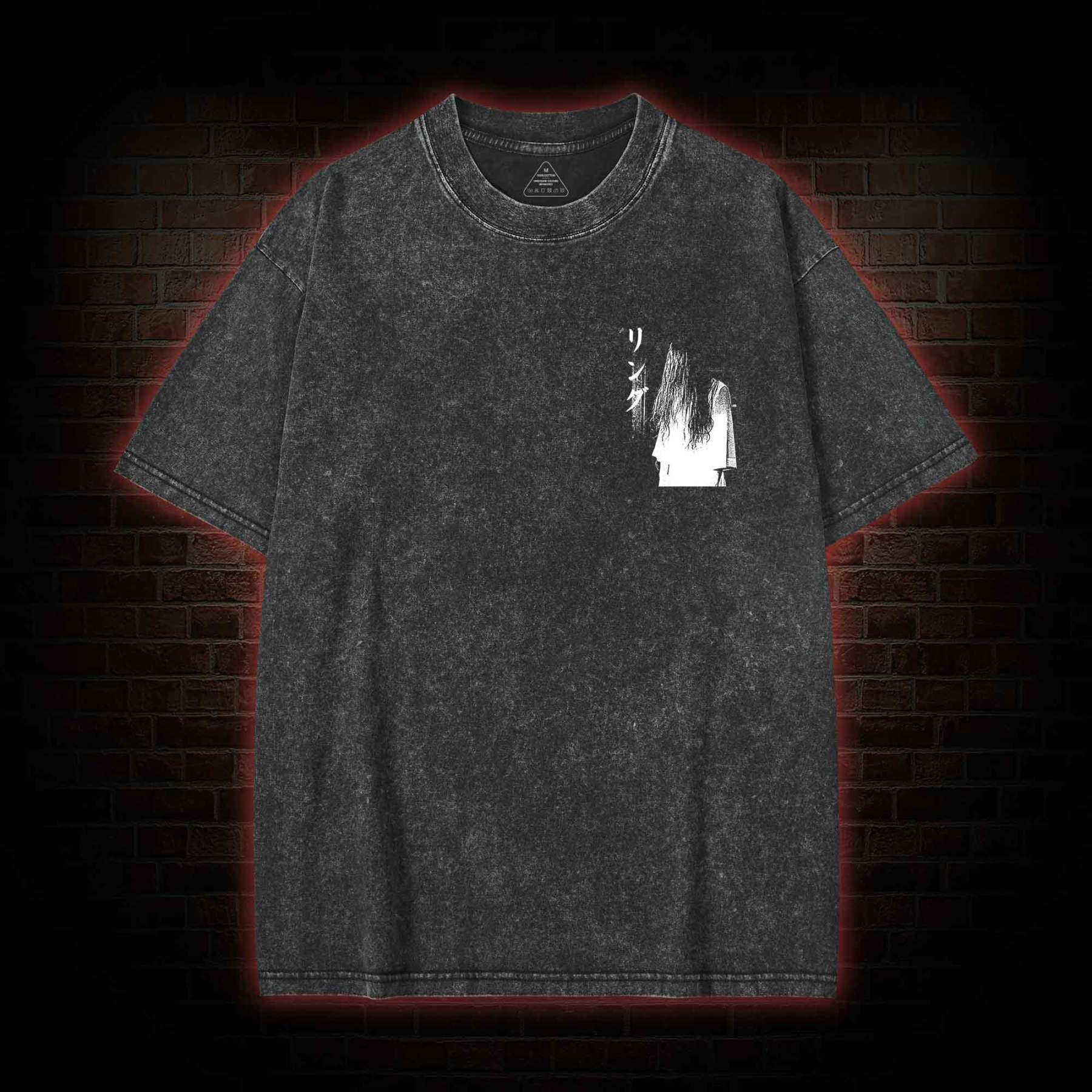Vintage Ghost Back Print Washed T-shirt