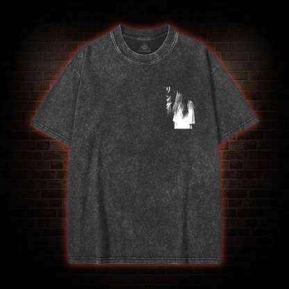 Vintage Ghost Back Print Washed T-shirt