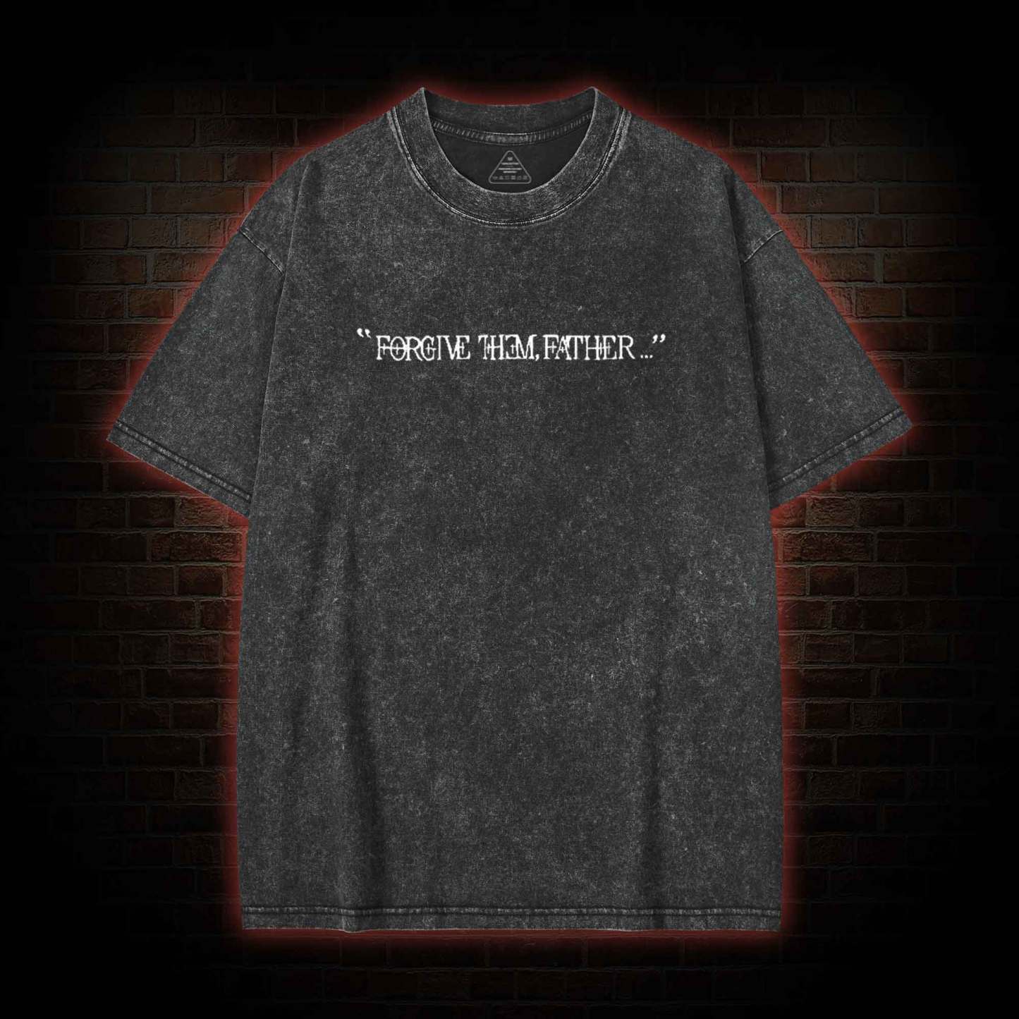 Forgive Them Father Back Print Washed T-shirt