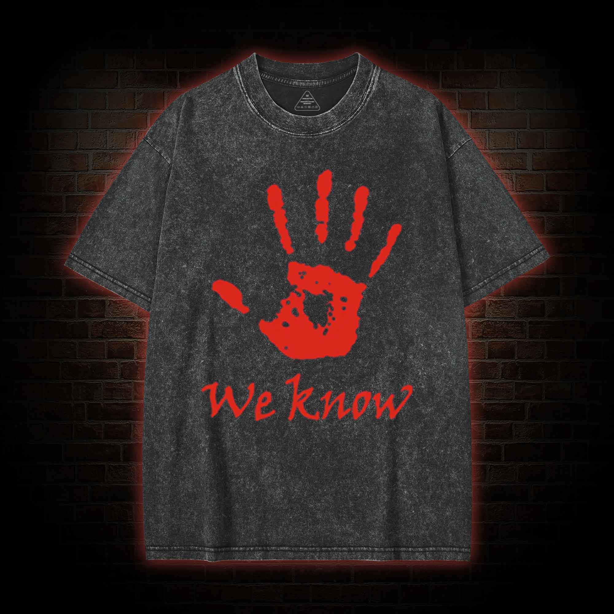 we know Back Print Washed T-shirt