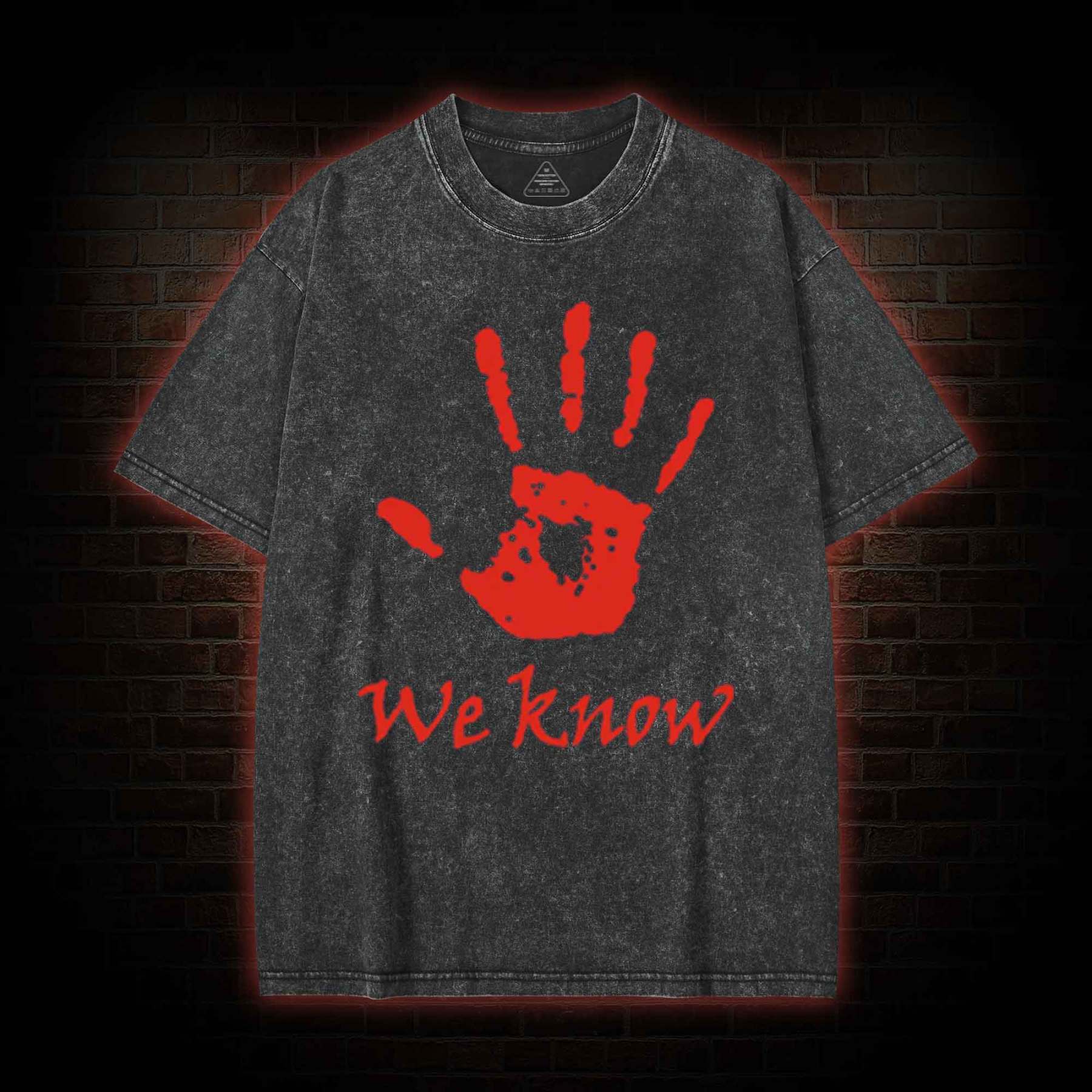 we know Back Print Washed T-shirt