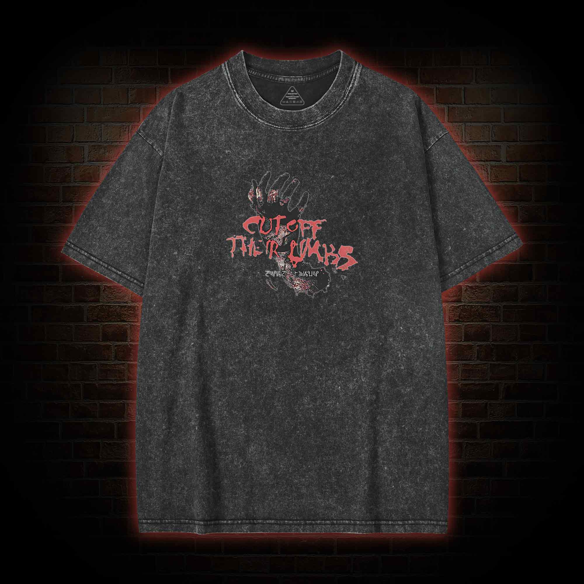 There's No Help Coming back print Washed T-shirt
