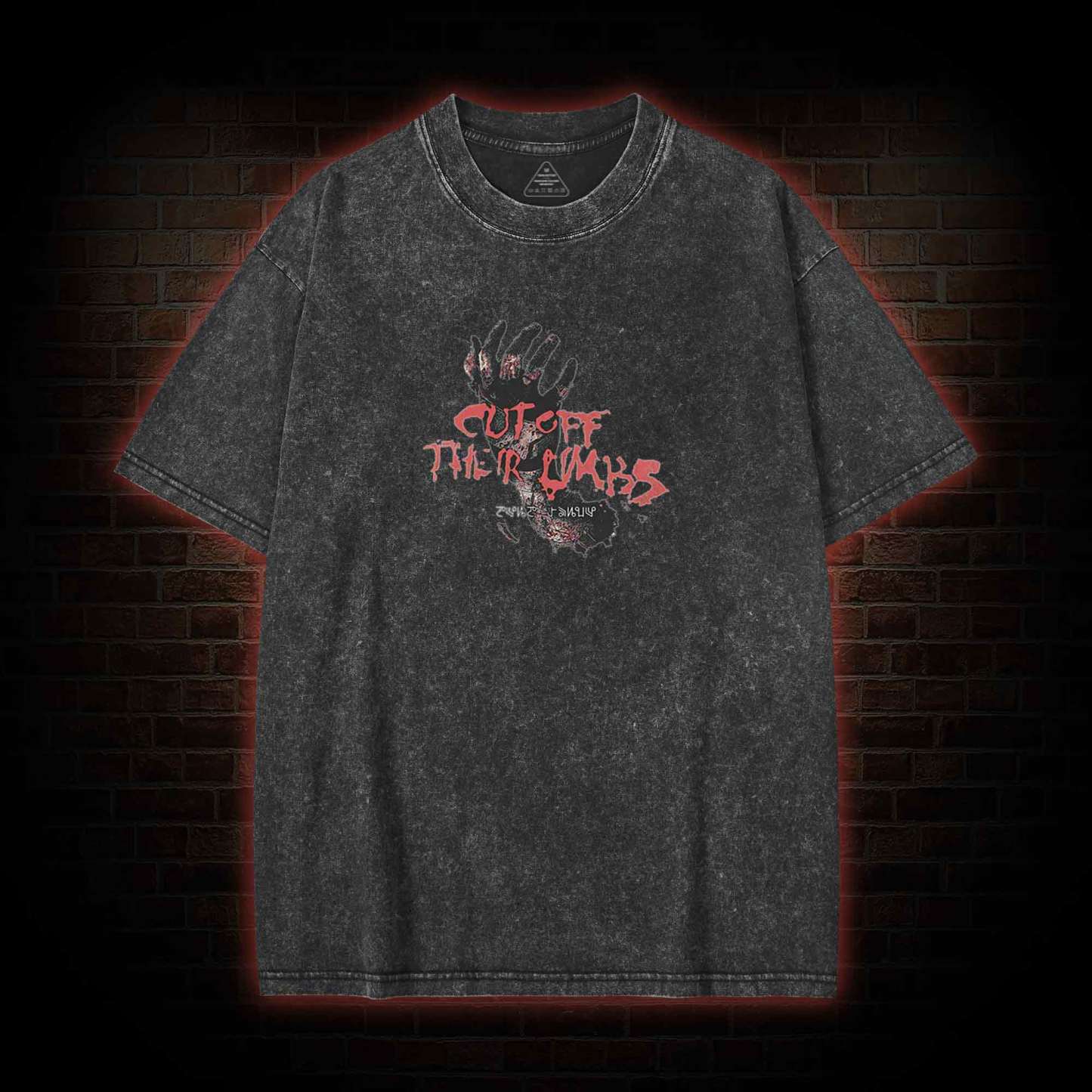 There's No Help Coming back print Washed T-shirt