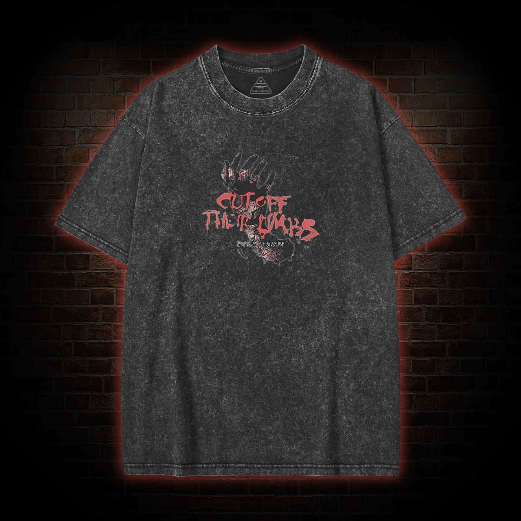 There's No Help Coming back print Washed T-shirt