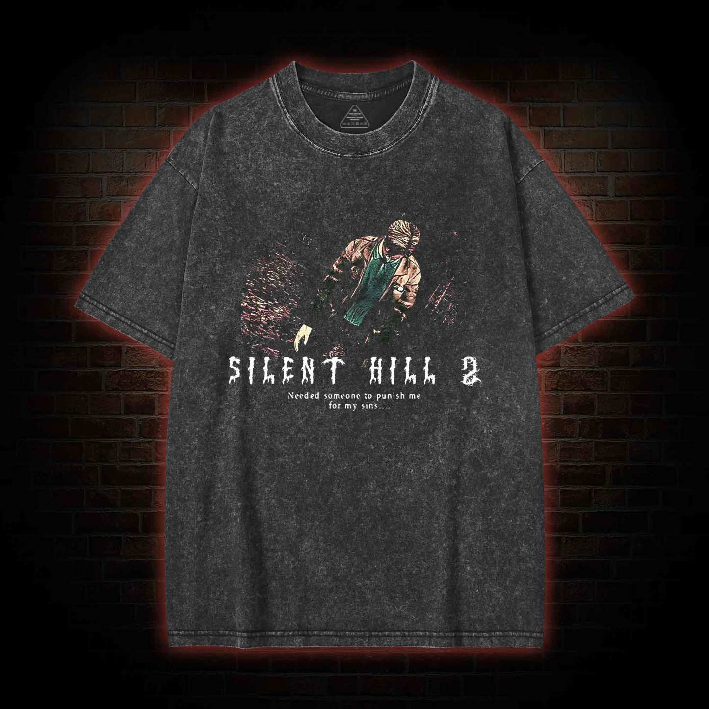 2459 back print Washed T-shirt