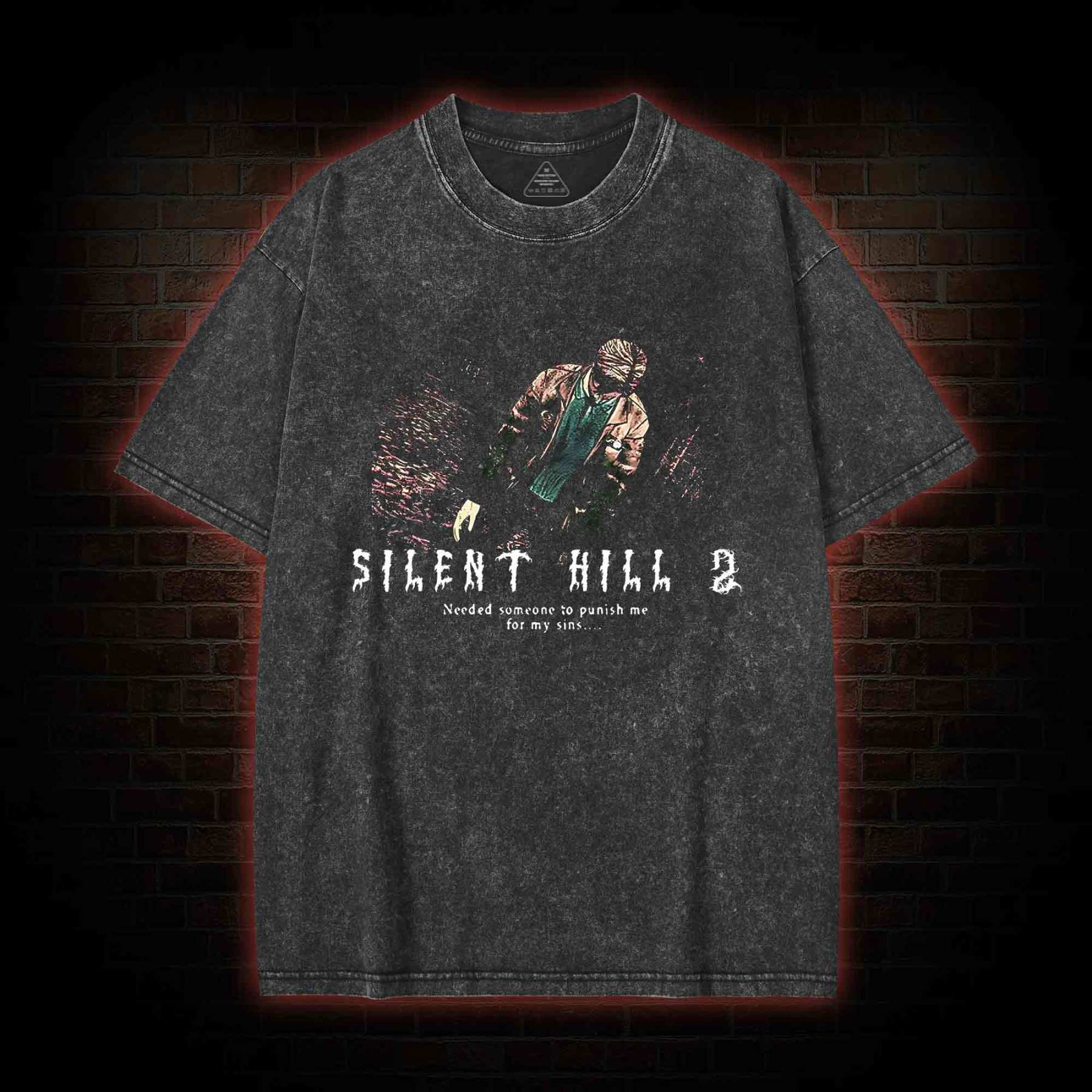 2459 back print Washed T-shirt