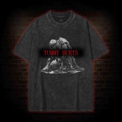 Retro Tummy Hurts Washed T-shirt