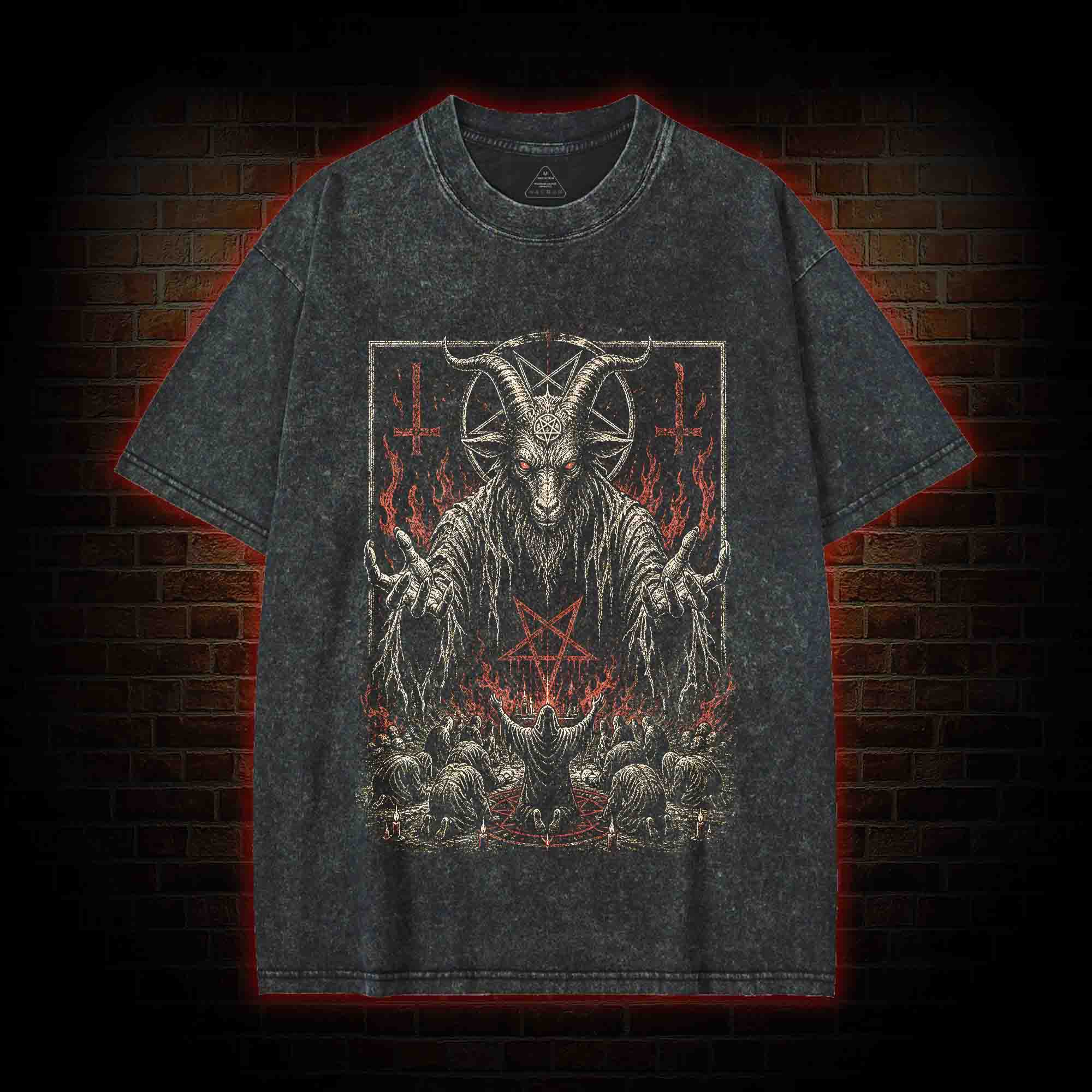 Baphomet Aesthetic  Washed T-shirt
